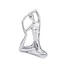 Escultura Decorativa de Yoga em Porcelana 19,5x16x6 Prata G39 - Gran Belo