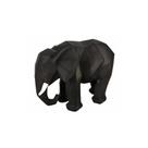 Escultura Decorativa Elefante Geométrico Preto Formosa