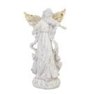 Escultura decorativa em resina anjo com violino 30,5cm