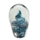 ESCULTURA DECORATIVA EM VIDRO VERDE E TRANSPARENTE 14,5cm