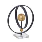 Escultura Decorativa Esfera Preta e Dourada 28cm - Espressione