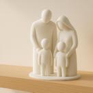 Escultura Decorativa Família Moderna Casal 2 Filhos 15cm Minimalista