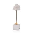 Escultura Decorativa Flor Base Marmore