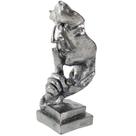 Escultura Decorativa Grande Prata - Rosto Fazendo Silêncio