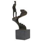 Escultura Decorativa Homem Subindo Escada Bronze 35cm SS0262 BTC