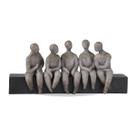 Escultura Decorativa Homens Sentados em Resina Cinza 38cm TMN3040 BTC