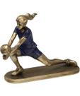 Escultura Decorativa Jogadora Vôlei Estatueta Em Resina 16cm