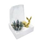 Escultura Decorativa Luxo Coral e Animal Menor Dourado