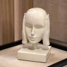 Escultura Decorativa Máscara Rosto Surdo Nude em Cerâmica 25cm B02 - D'Rossi