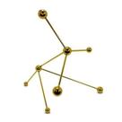 Escultura Decorativa Moleculas Maior Dourado Impecavel Luxo