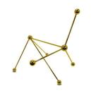 Escultura Decorativa Moleculas Medio Dourado Impecavel luxo