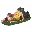 Escultura Decorativa Palhaço Resina Jogando Golf Luxo