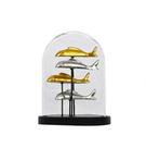 ESCULTURA DECORATIVA PEIXES RESINA DOUR CUPULA VIDRO 21,5cm