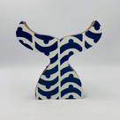 Escultura Decorativa Rabo de Baleia em MDF com Pintura Azul 18cm Escultura Decorativa Rabo de Baleia em MDF com Pintura Azul 18cm