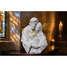 Escultura Decorativa Sagrada Família 3D em Branco Fosco para Oratório e Altar Escultura Decorativa Sagrada Família 3D em Branco Fosco para Oratório e Altar