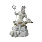 Escultura Deus Poseidon Branco e Dourado 21cm Resina Escultura Deus Poseidon Branco e Dourado 21cm Resina