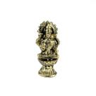 Escultura Deusa Indiana Lakshimi Flor de Lotus 3,8cm Metal