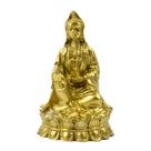 Escultura Deusa Kuan Yin Dourada 7 cm em Resina Escultura Deusa Kuan Yin Dourada 7 cm em Resina