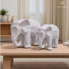 Escultura Elefante Branco Geométrico Opção de Presente Elegante e Sofisticado Kit 2 Peças AVB DECOR Escultura Elefante Branco Geométrico Opção de Presente Elegante e Sofisticado Kit 2 Peças AVB DECOR