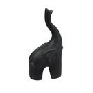 Escultura elefante decorativo de resina preto fosco