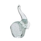 Escultura elefante decorativo em vidro na cor transparente