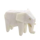 ESCULTURA ELEFANTE GEOMETRICO DECOR EM RESINA BRANCO 17,5cm - Espressione