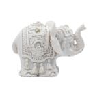 Escultura Elefante Indiano Branco 4,50 cm em Resina