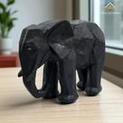 Escultura Elefante Nude Geométrico 24 Cm Preto Opção de Presente Elegante e Sofisticado AVB DECOR Escultura Elefante Nude Geométrico 24 Cm Preto Opção de Presente Elegante e Sofisticado AVB DECOR