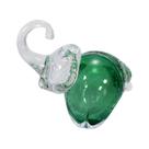 Escultura em Cristal Murano Elefante Verde Folha 18x18x18cm