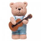 Escultura em poliresina Ursinho com violão Teddy Charm Wolff 12x11x20