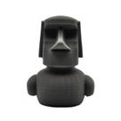 Escultura em resina impressa em 3D com cabeça de pato Moai da Ilha de Páscoa