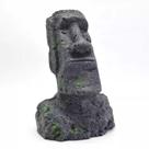 Escultura em resina Moai com cabeça da Ilha de Páscoa para aquário 17,5 cm