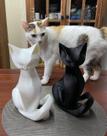 Escultura Enfeite Gato Gatinho Elegante Decorativo Plástico 25cm Adorno Enfeite Quarto Sala Rack Escultura Enfeite Gato Gatinho Elegante Decorativo Plástico 25cm Adorno Enfeite Quarto Sala Rack
