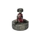 Escultura Erê Menina Prata e Rosa Vintage em Resina 5 cm