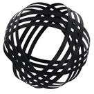 Escultura esfera decorativa em metal preto g
