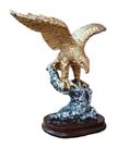 Escultura Estátua Águia Símbolo Poder Com Base 12 Cm