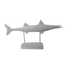 Escultura Estátua Peixe em Pedestal Branco Laqueado 42x22x6cm SALDÃO