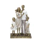Escultura Estatueta Estátua Família Casal E Três Filhos Menino Menina Decorativa Resina 257-711 - ne