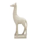 Escultura Estatueta Estátua Girafa Decorativa Bege Claro Resina Casa Sala Quarto Escritório Mesa Rack Estante Criado Presente Consultório Enfeite Luxo