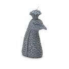 Escultura/estatueta vela pavão média, cor azul-mart