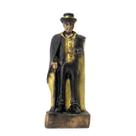 Escultura Exu Cartola Capa Preta e Dourado 10,50 cm Resina
