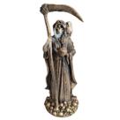 Escultura Exu Caveira Foice Vintage 15cm em Resina