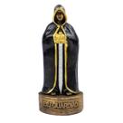 Escultura Exu Guardião Preto e Dourado Resina 10 cm