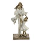 Escultura Família Mãe e casal de filhos Pérola Gold