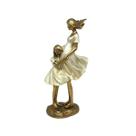 Escultura Familia Mãe Gestante Com Filha Em Resina