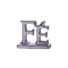 Escultura fe em ceramica prata