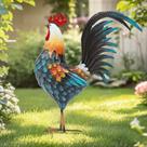 Escultura Galo de Metal Autodaya 81 cm para Jardim