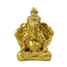 Escultura Ganesh Meditando Indiano 6cm Dourado Resina Escultura Ganesh Meditando Indiano 6cm Dourado Resina