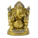 Escultura Ganesha Gordo Meditando 12 cm Dourado Resina Escultura Ganesha Gordo Meditando 12 cm Dourado Resina