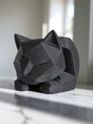 Escultura Gatinho Dormindo Low Poly Gato Decorativo Minimalista para Sala e Escritório